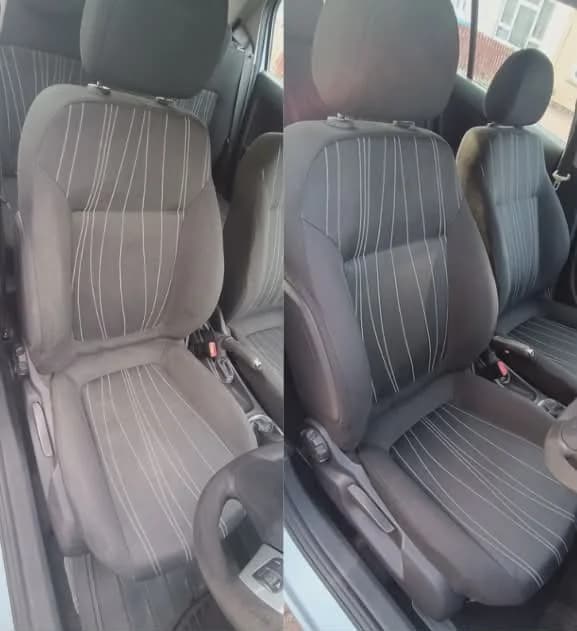Before and after car interior — driver seat before after