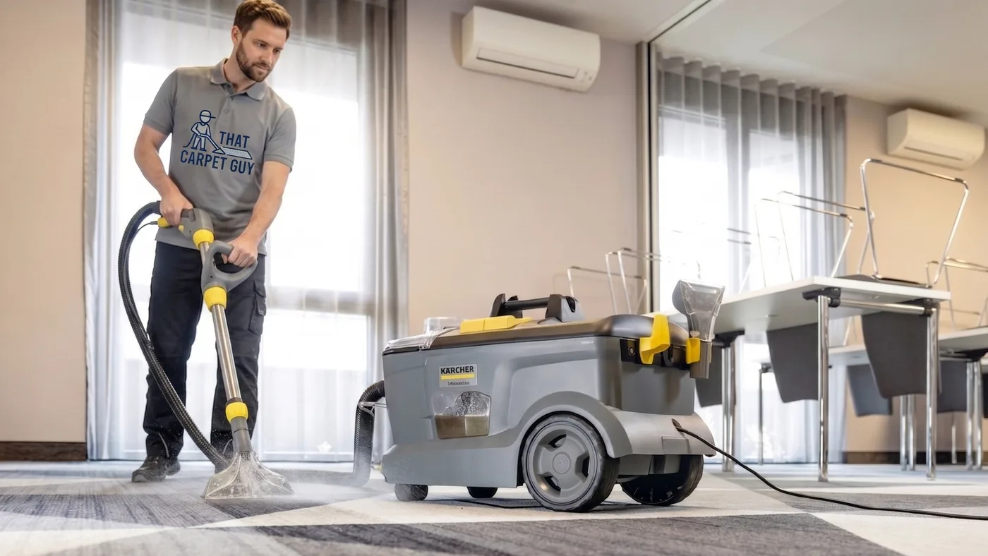 Professional carpet cleaning in action — Penicuik and Midlothian