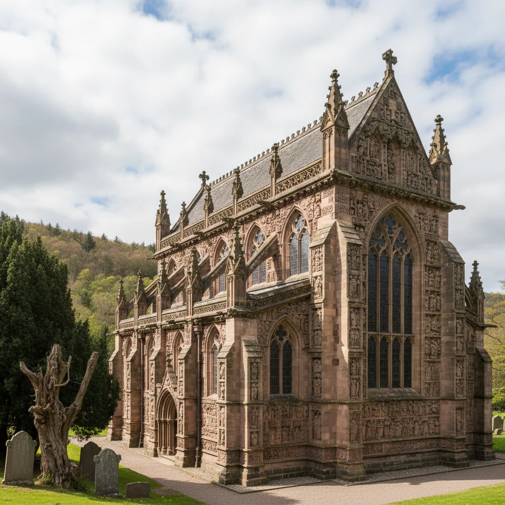 Rosslyn Chapel carved exterior, Roslin